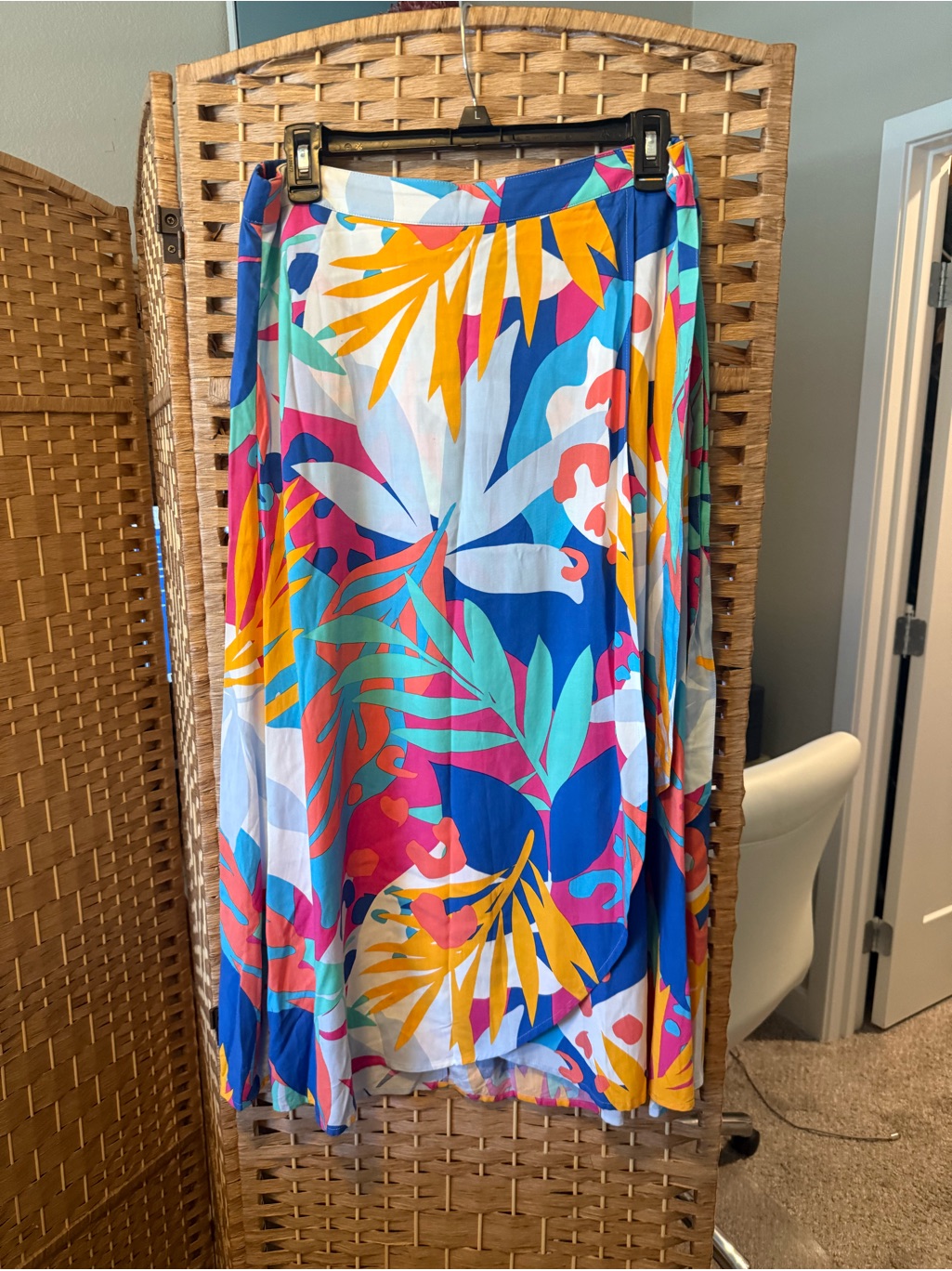 J. Crew Bright Floral Print Maxi Skirt In Blue, Pink & Yellow